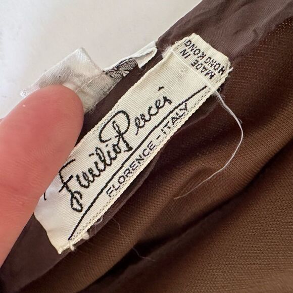 1970s Vintage Emilio Pucci Chocolate Brown Jersey Maxi Skirt Saks Fifth Ave S/XS - Picture 8 of 16